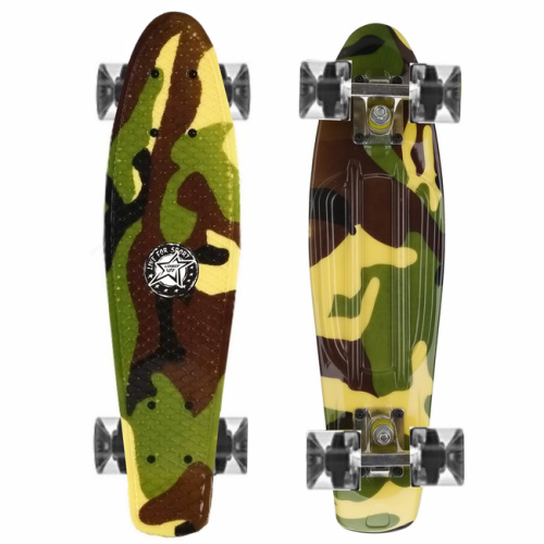 Скейт Cruiser Board "Street Hit" Graphics Камуфляж со светящимися колесами